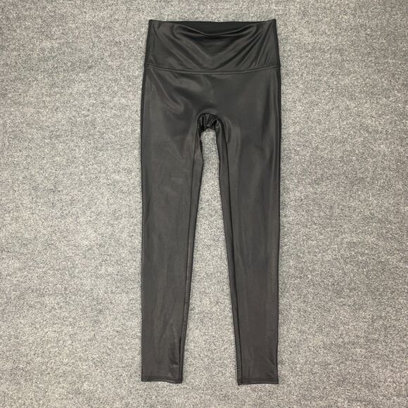 Jane & Bleecker Faux Leather Legging Womens L Large Black Pull On Stretch Ankle - Picture 2 of 11
